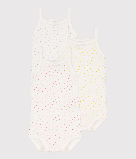 Lot de 3 bodies bretelles coeurs en coton variante 1
