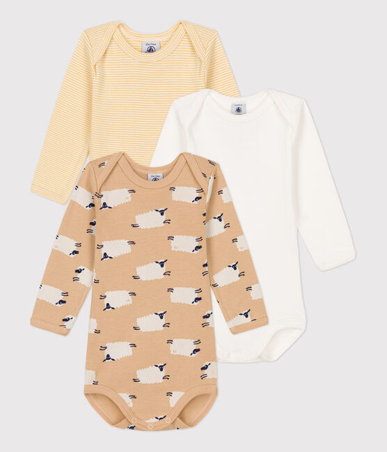 Lot de 3 bodies manches longues mouton bébé en coton variante 1