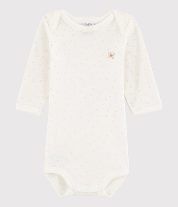 Body manches longues b&eacute;b&eacute; fille blanc/multicouleur
