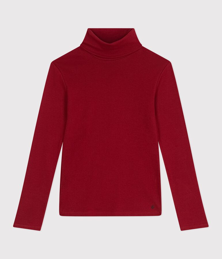Sous-pull femme l'iconique en coton rouge AMARANTE