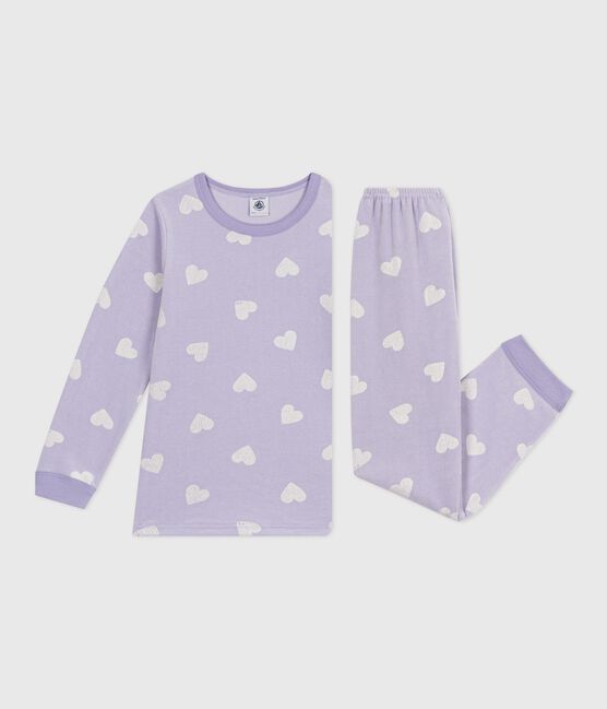 Pyjama enfant en velours imprimé cœurs blanc SQUAW/ MARSHMALLOW