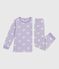 Pyjama enfant en velours imprimé cœurs blanc SQUAW/ MARSHMALLOW