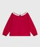 Blouse enfant en popeline de coton manches longues imprimée rouge TERKUIT