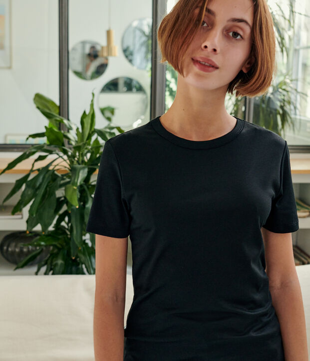 T-shirt coton Sea Island Femme noir