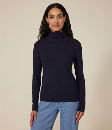 Tee-shirt l'iconique col roulé en côte fantaisie femme
