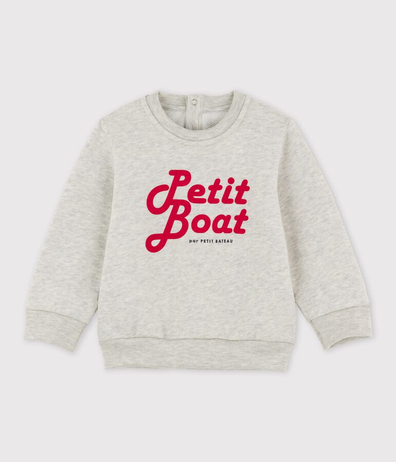Sweatshirt en molleton b&eacute;b&eacute; gris BELUGA CHINE