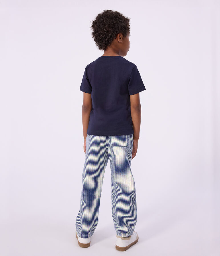 Tee-shirt manches courtes enfant gar&ccedil;on bleu SMOKING