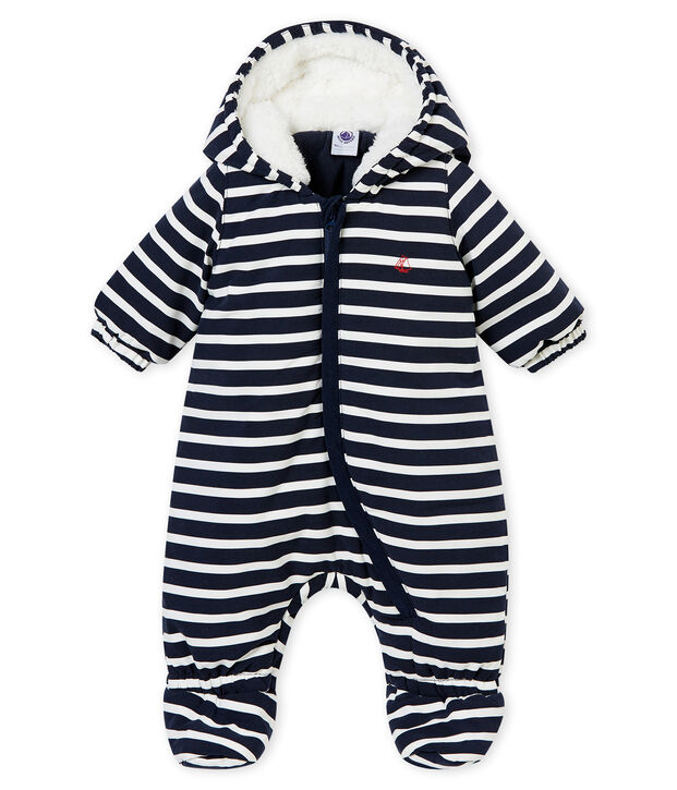 Combipilote microfibre rayure marini&egrave;re b&eacute;b&eacute; gar&ccedil;on bleu/blanc