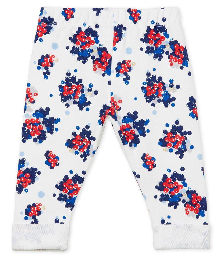 Pantalon b&eacute;b&eacute; fille imprim&eacute; blanc/multicouleur