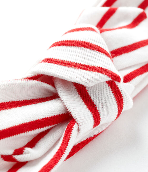 Bandeau b&eacute;b&eacute; fille ray&eacute; blanc/rouge