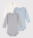 Lot de 3 bodies manches longues bébé en coton