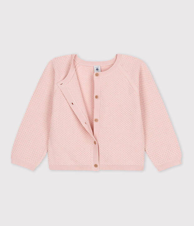 Cardigan en coton enfant fille rose