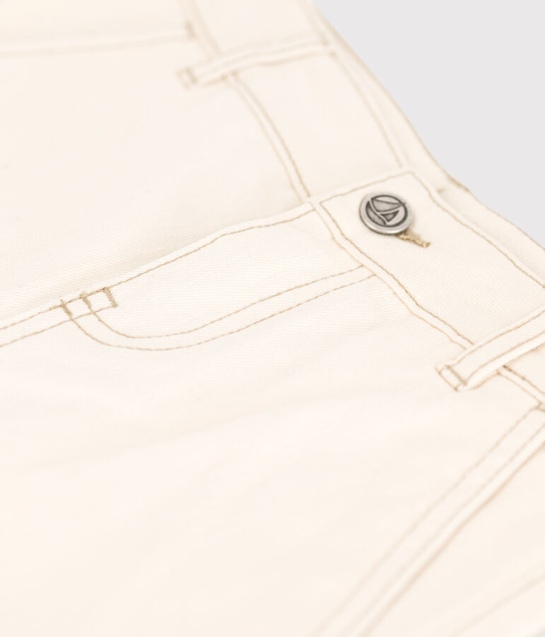 Pantalon flare en denim enfant fille &eacute;cru