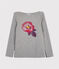 Tee-shirt sérigraphié enfant fille gris SUBWAY CHINE