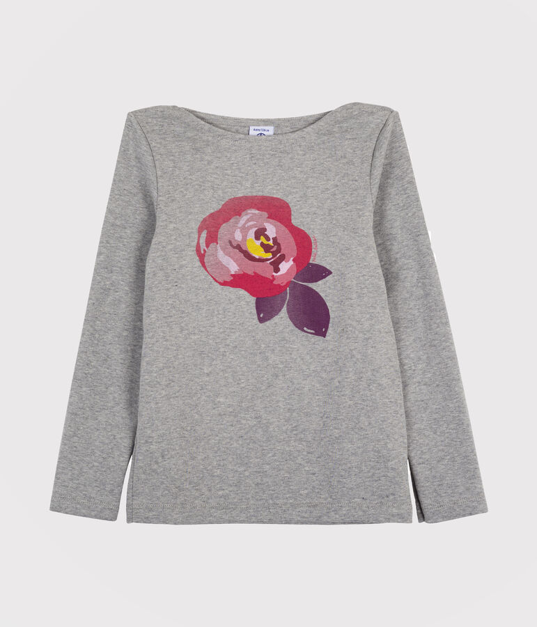 Tee-shirt s&eacute;rigraphi&eacute; enfant fille gris SUBWAY CHINE