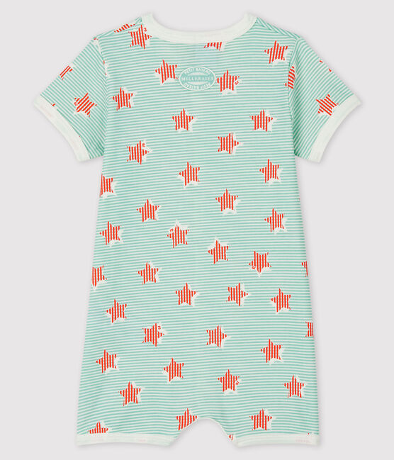 Combicourt bleu à rayure et étoiles bébé en côte blanc MARSHMALLOW/blanc MULTICO