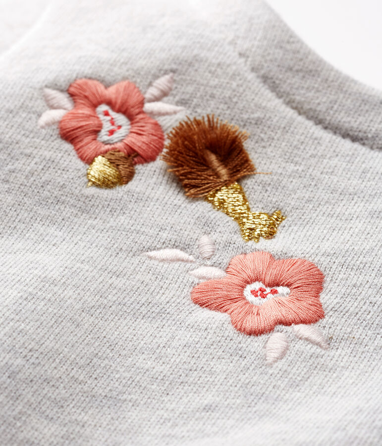 Robe manches longues bi-mati&egrave;re b&eacute;b&eacute; fille gris