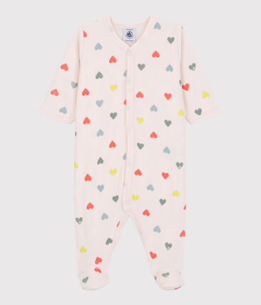 PETIT BATEAU - Dors-bien cœurs colorés bébé fille en velours