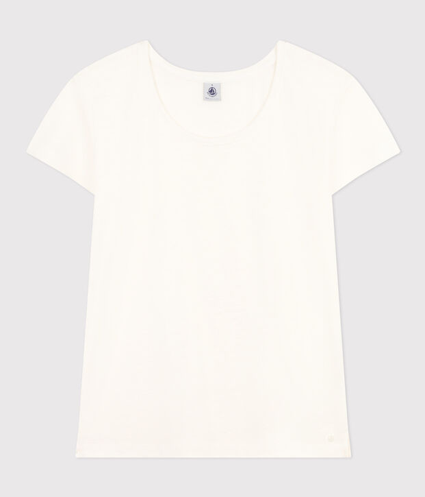 Tee-shirt Le Droit col rond en lin femme blanc