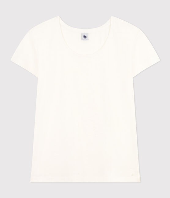 Tee-shirt Le Droit col rond en lin femme blanc ECUME