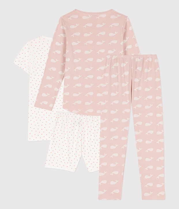 Lot de 2 pyjama/pyjacourt en coton petite fille multicouleur