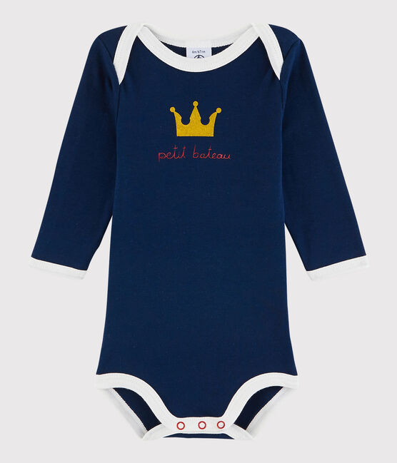 Body manches longues bébé garçon bleu MEDIEVAL