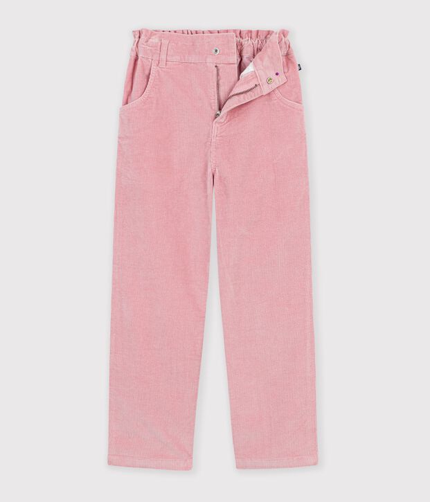 Pantalon enfant en velours rose