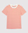 T-shirt marinière en coton Femme blanc MARSHMALLOW/ CAROTTE