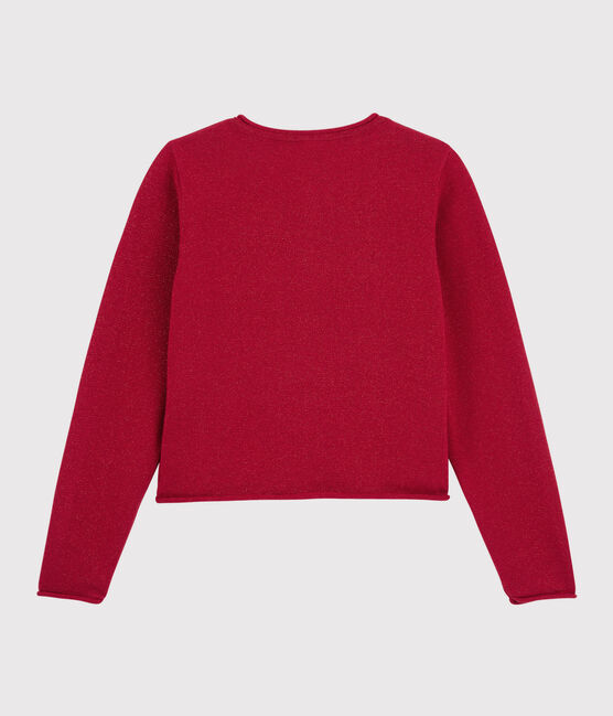 Cardigan en coton enfant fille rouge TERKUIT BRILLANT
