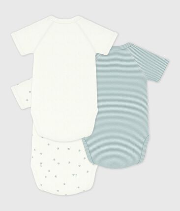 Lot de bodies croisés manches courtes en coton imprimé bébé (Petit Bateau) - Image 1
