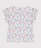 Teeshirt enfant en coton manches courtes fleuri blanc MARSHMALLOW/blanc MULTICO
