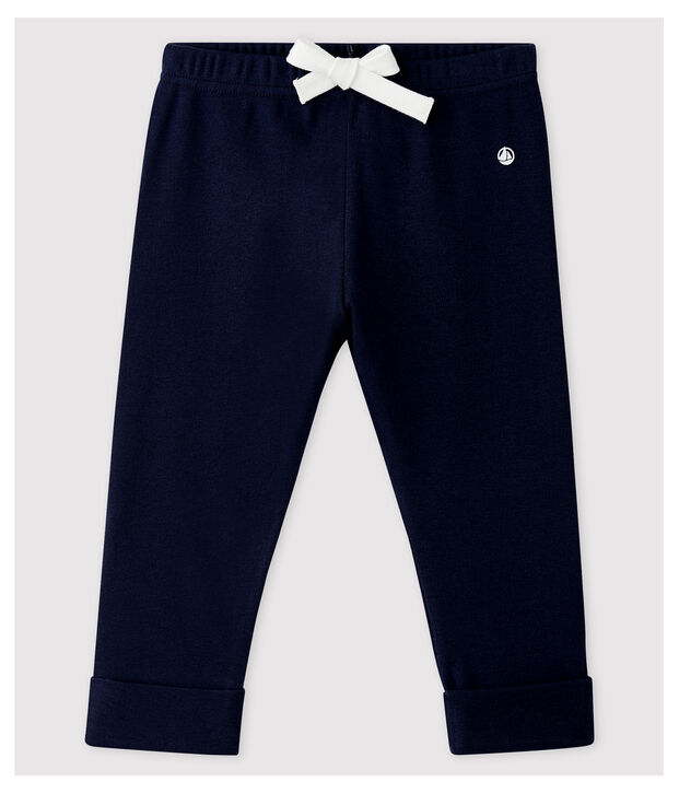 Pantalon en coton b&eacute;b&eacute; fille/b&eacute;b&eacute; gar&ccedil;on bleu marine