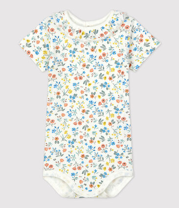PETIT BATEAU - Body à collerette imprimé fleuri en coton bébé