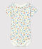 Body à collerette imprimé fleuri en coton bébé blanc MARSHMALLOW/blanc MULTICO
