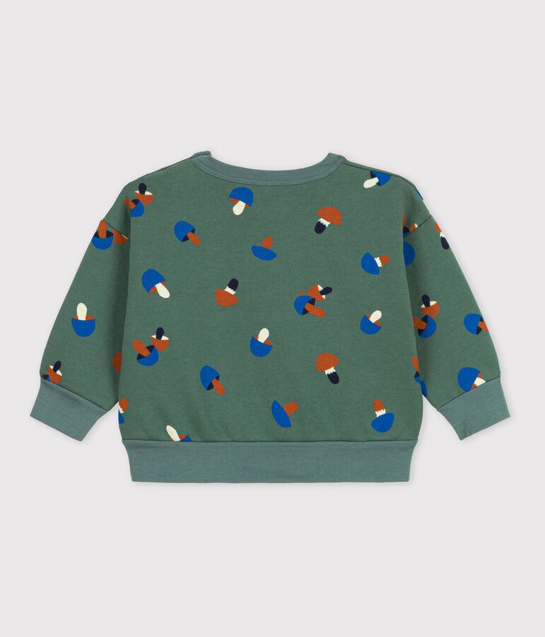 Sweatshirt b&eacute;b&eacute; imprim&eacute; champignons en coton vert VALLEE/&eacute;cru MULTICO
