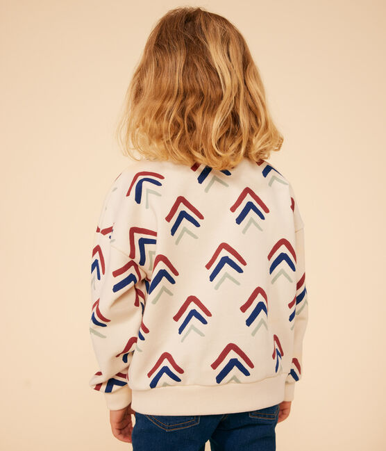 Sweatshirt imprimé en molleton enfant blanc AVALANCHE/ MULTICO