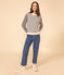 Pull en coton marinière Femme blanc AVALANCHE/bleu SMOKING