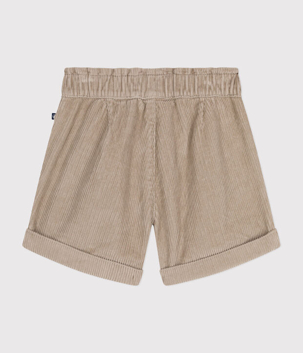 Short en velours enfant fille beige