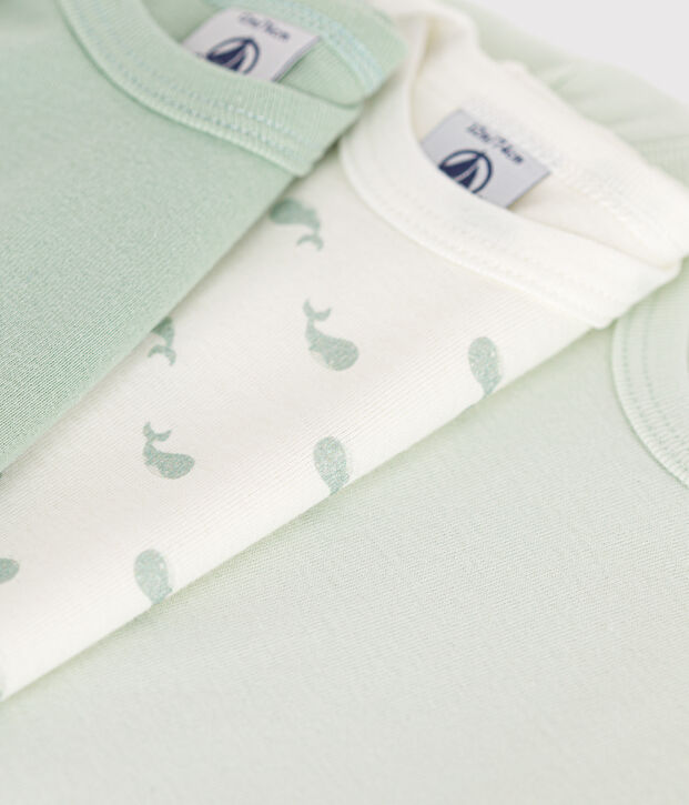 Lot de 3 bodies manches courtes minis baleines en coton b&eacute;b&eacute; multicouleur