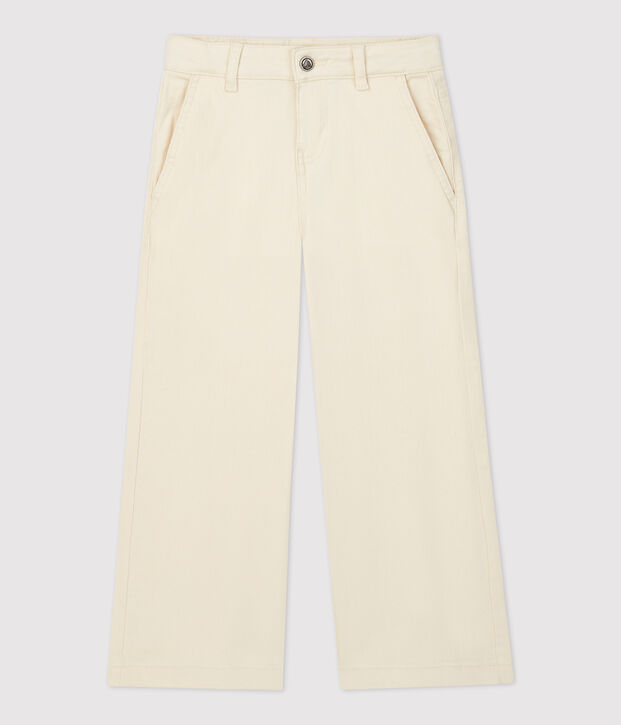 Pantalon flare en denim enfant fille &eacute;cru