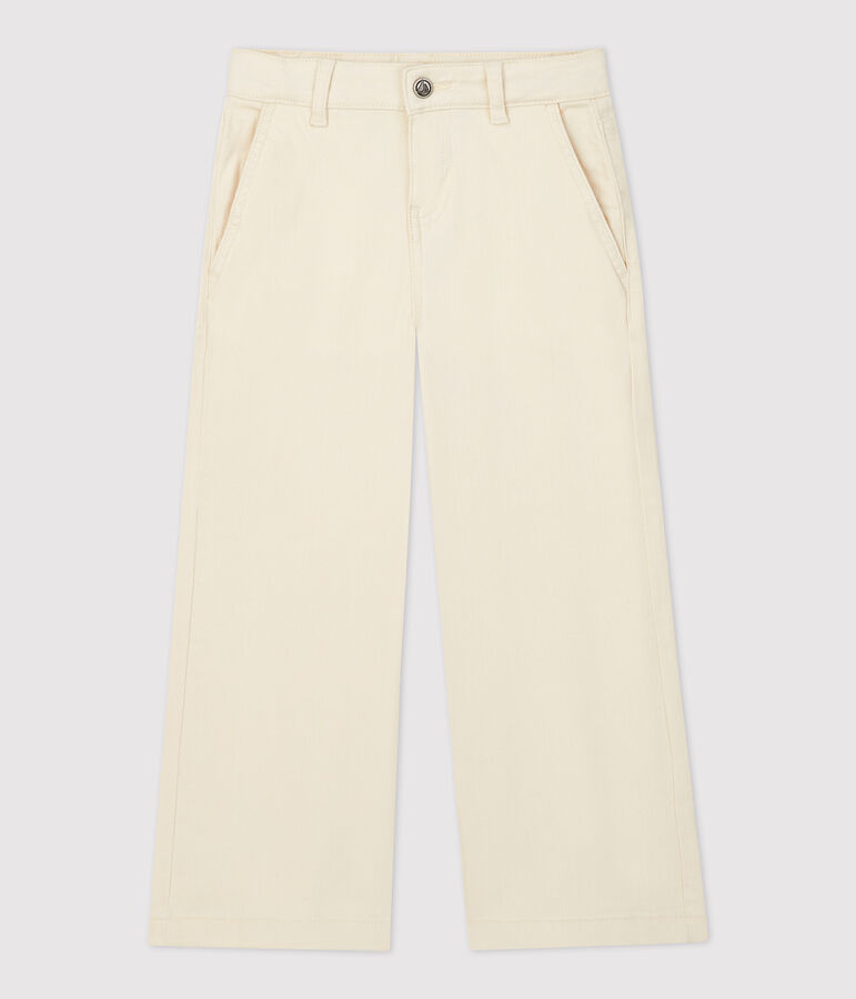 Pantalon flare en denim enfant fille &eacute;cru