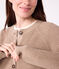 Cardigan femme en laine et coton uni marron ROCHE