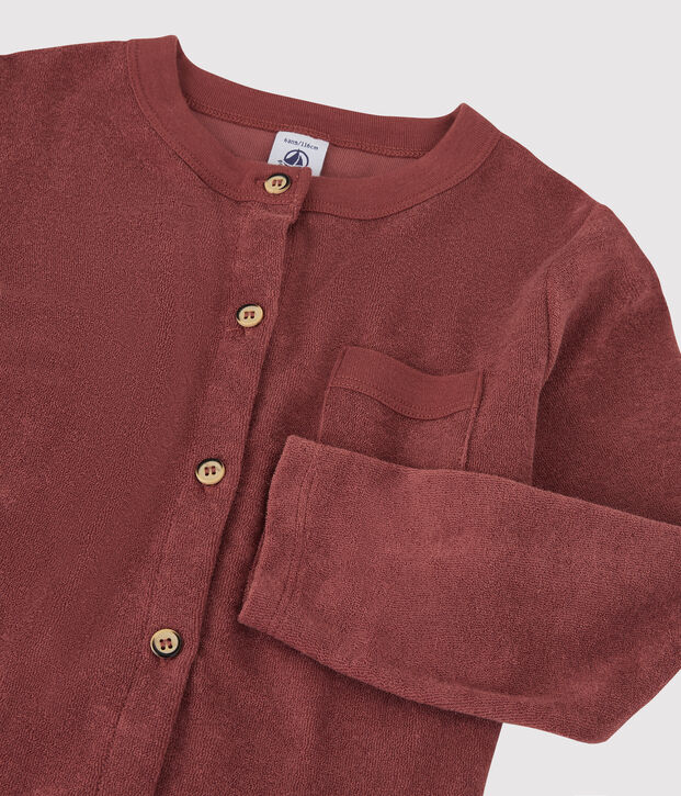 Cardigan en bouclette &eacute;ponge enfant fille marron