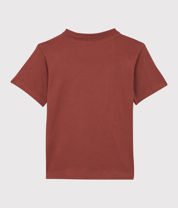 T-shirt manches courtes en coton enfant gar&ccedil;on marron