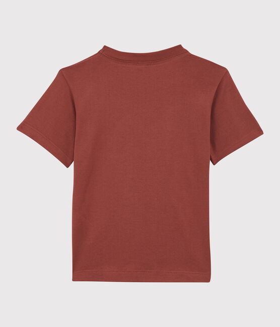 T-shirt manches courtes en coton enfant garçon marron OMBRIE