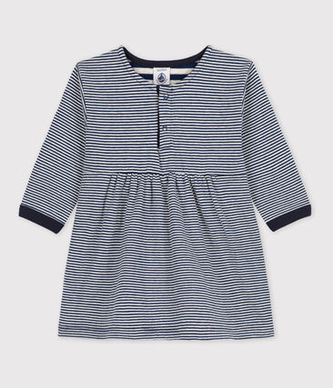 PETIT BATEAU - Robe manches longues rayée milleraies bébé en tubique