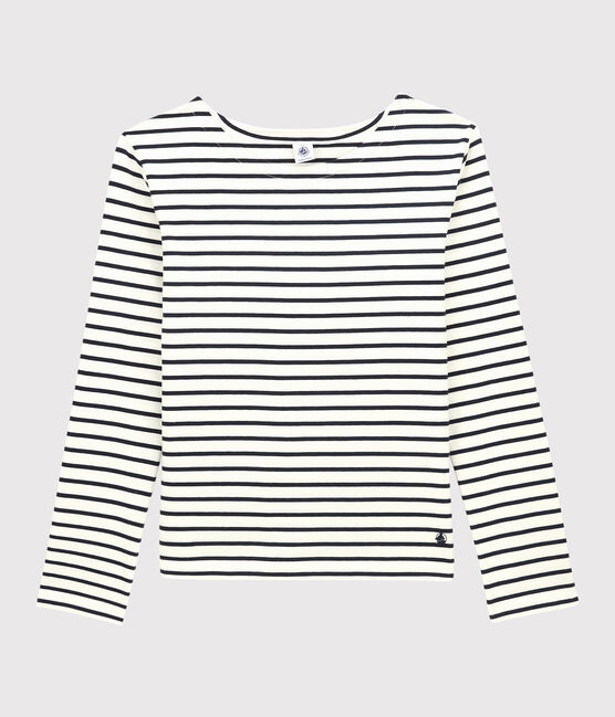 Marinière en coton Femme blanc MARSHMALLOW/bleu SMOKING