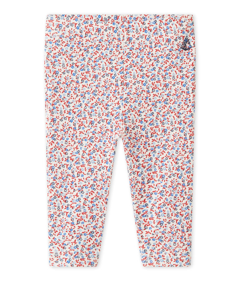 Legging b&eacute;b&eacute; fille imprim&eacute; blanc MARSHMALLOW/rouge TERKUIT/ MULTICO