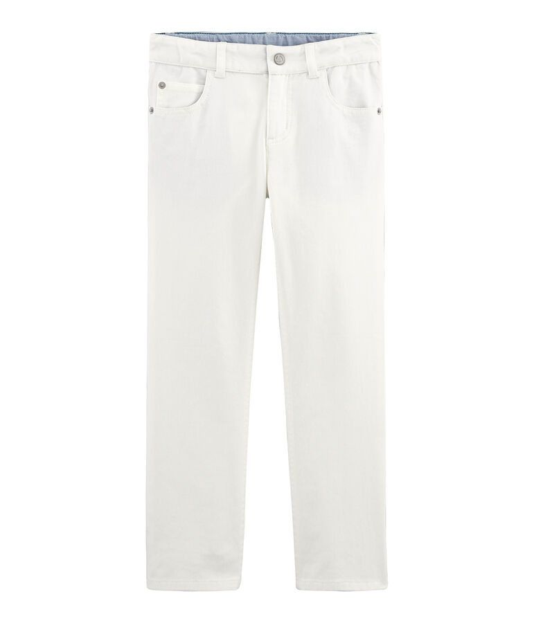 Pantalon enfant garcon blanc MARSHMALLOW