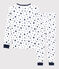 Pyjama étoiles garçon/fille en coton blanc MARSHMALLOW/bleu MEDIEVAL